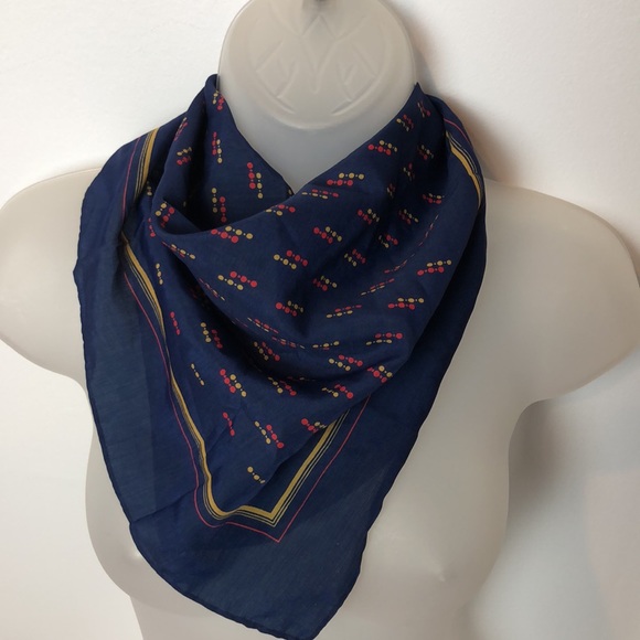 VTG Robinson Golluber Classy Square Scarf Blue - Picture 1 of 10